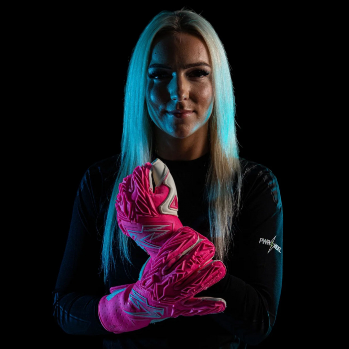 Kaliaaer PWR Pro RE MIX Sekure Goalkeeper Gloves Highlighter Pink