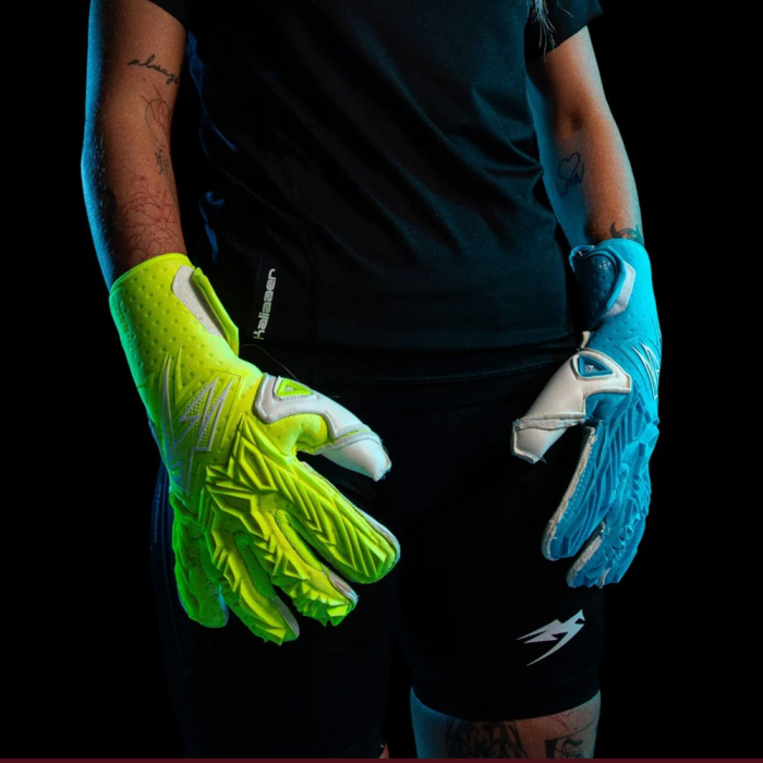 Kaliaaer PWR Pro RE MIX Sekure Goalkeeper Gloves Highlighter Blue