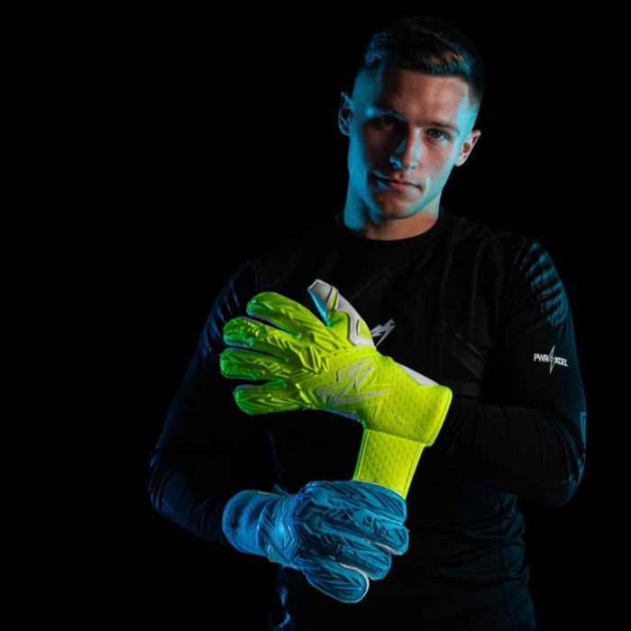Kaliaaer PWR Pro RE MIX Sekure Goalkeeper Gloves Highlighter Blue