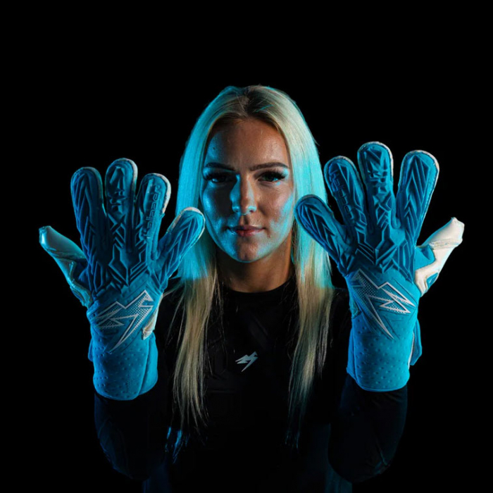 Kaliaaer PWR Pro RE MIX Sekure Goalkeeper Gloves Highlighter Blue