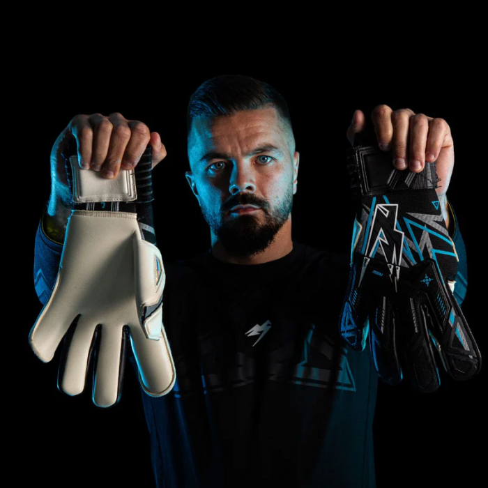 Kaliaaer NitroMAX 3DXi Junior Goalkeeper Gloves Highlighter Blue
