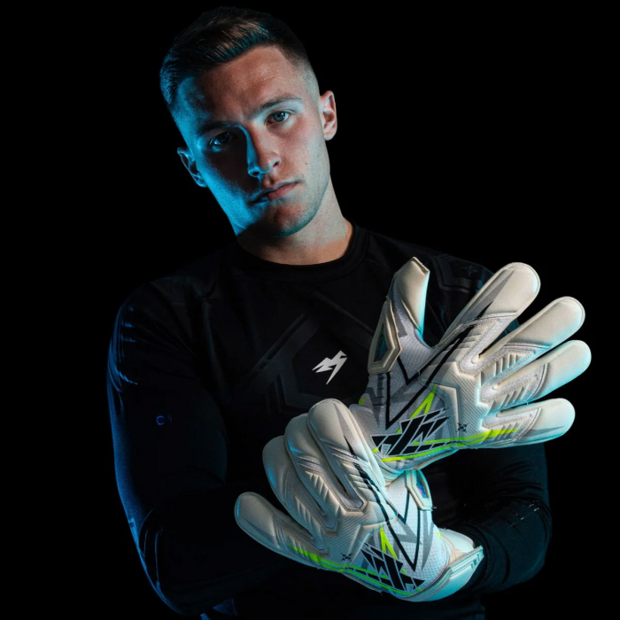 Kaliaaer NitroPRO Negative Junior Goalkeeper Gloves Highlighter Yellow