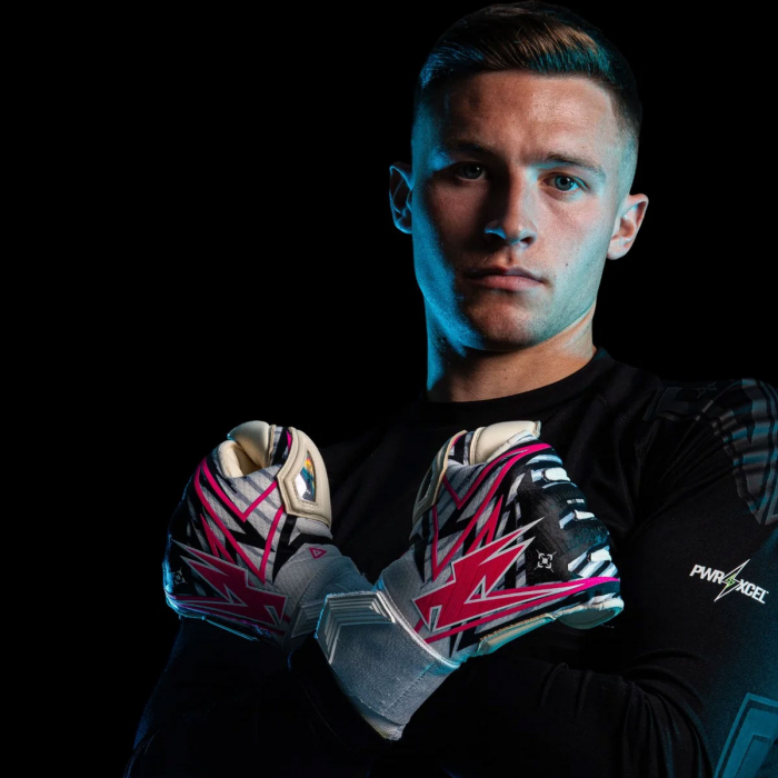 Kaliaaer NitroLITE Sekure Junior Goalkeeper Gloves Highlighter Pink