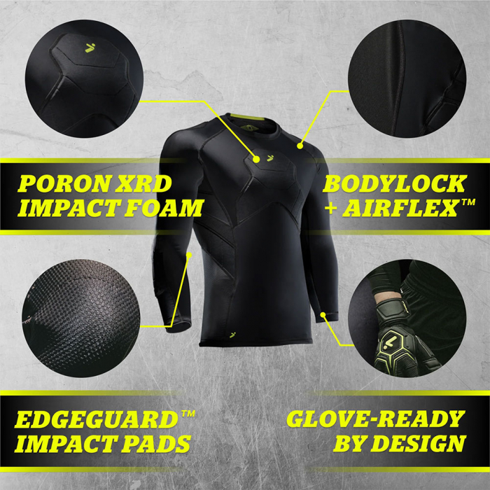 Storelli BodyShield Goalkeeper 3/4 Under Shirt Black / Volt