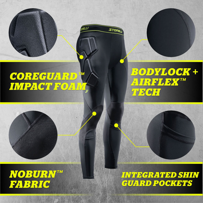 Storellu BodyShield 4 NoBurn Goalkeeper Leggings (Black/Volt)