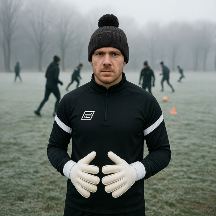 BB530B Keeper iD GK Custom Club Beanie Bobble Hat Black