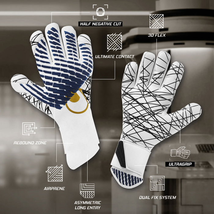  Uhlsport CYBERTEC ULTRAGRIP HN Premium Edition Goalkeeper Gloves whit