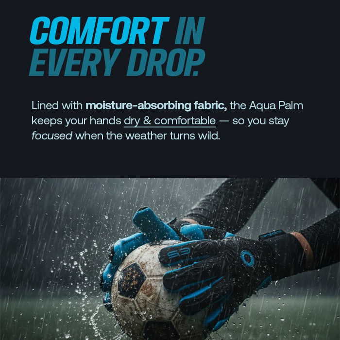 EL4AQJ Elite NEO REVOLUTION X AQUA Junior Goalkeeper Gloves Black/Blue