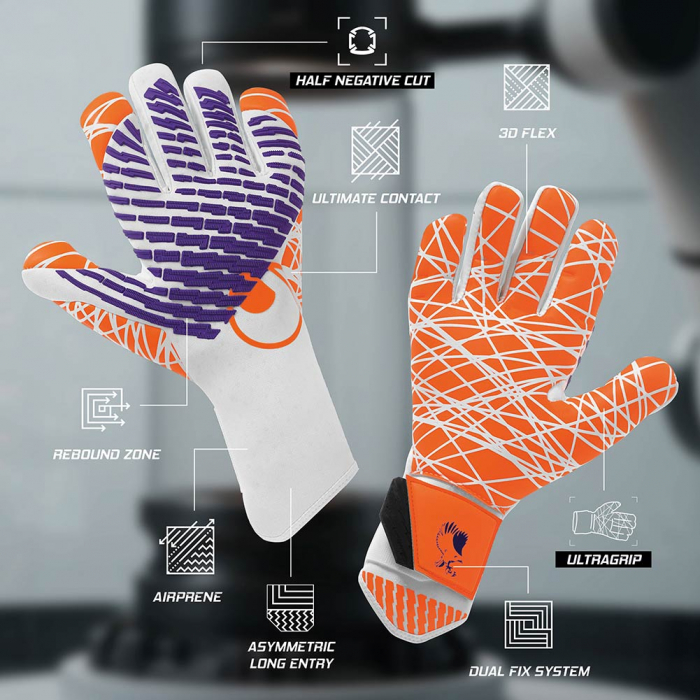Uhlsport CYBERTEC ULTRAGRIP HN Maignan Goalkeeper Gloves white/fluo-or