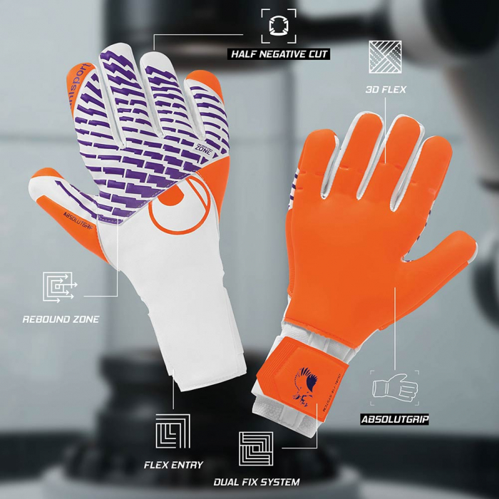 Uhlsport CYBERTEC Absolutgrip HN Maignan Goalkeeper Gloves white/fluo-