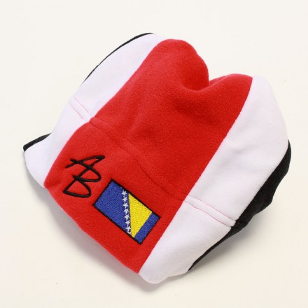  Keeper ID Neck Warmer Football Snood White/Red/Black Stripes
