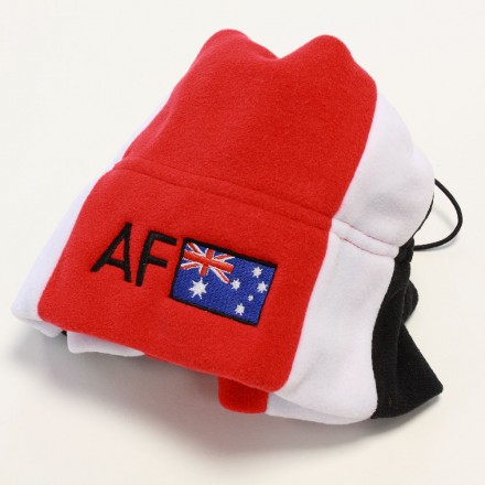  Keeper ID Neck Warmer Football Snood White/Red/Black Stripes