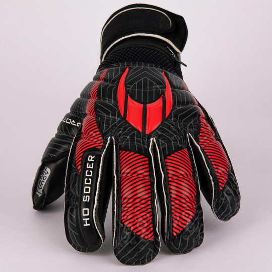 red and black goalkeeper gloves