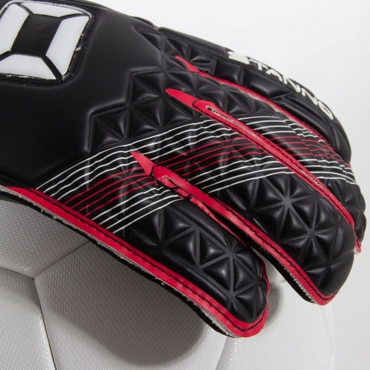 Stanno Nero Roll Finger Junior Goalkeeper Gloves Black-Red-White