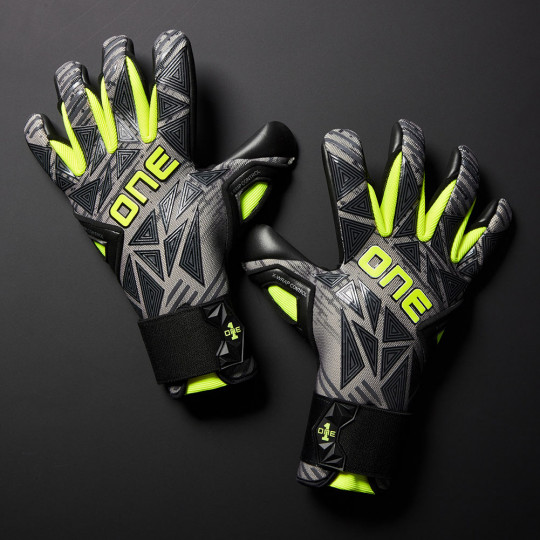 ONE GEO 3.0 Carbon Goalkeeper Gloves Black/Grey/Fluo