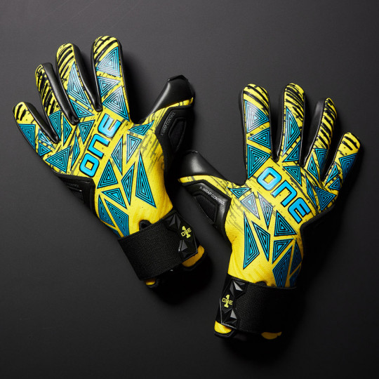ONE GEO 3.0 Cyber Goalkeeper Gloves Yellow/Sky/Black