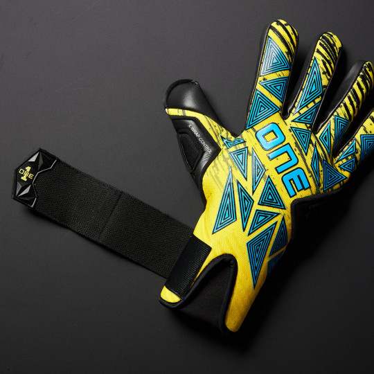 ONE GEO 3.0 Cyber Junior Goalkeeper Gloves Yellow/Sky/Black