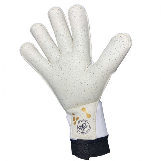 Gloveglu e:XOME+ MEGAGRIP Roll Finger Goalkeeper Gloves White/Gold
