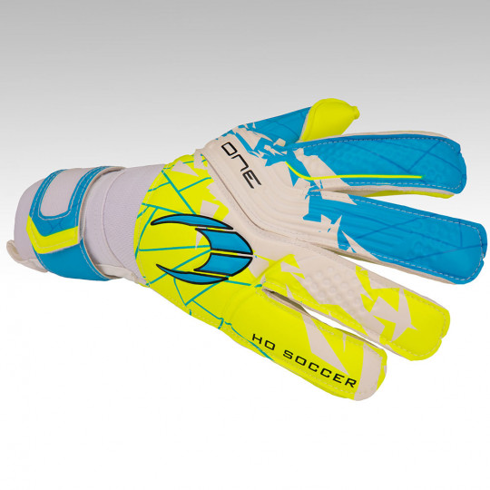 HO Socer ONE Negative Junior Goalkeeper Gloves Lime/Cyan/White