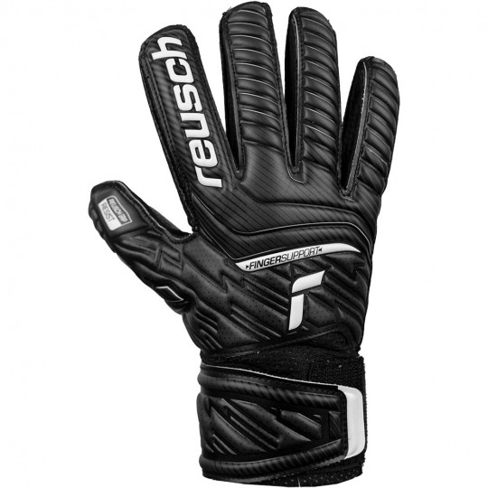 Reusch Attrakt Resist Finger Support Junior Goalkeeper Gloves Black