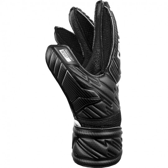 Reusch Attrakt Resist Finger Support Junior Goalkeeper Gloves Black