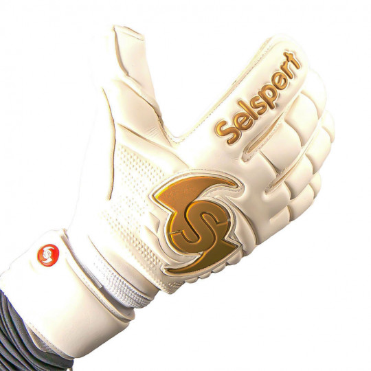 Selsport Wrappa Classic Gold (Pro strap) Goalkeeper Gloves White/Gold