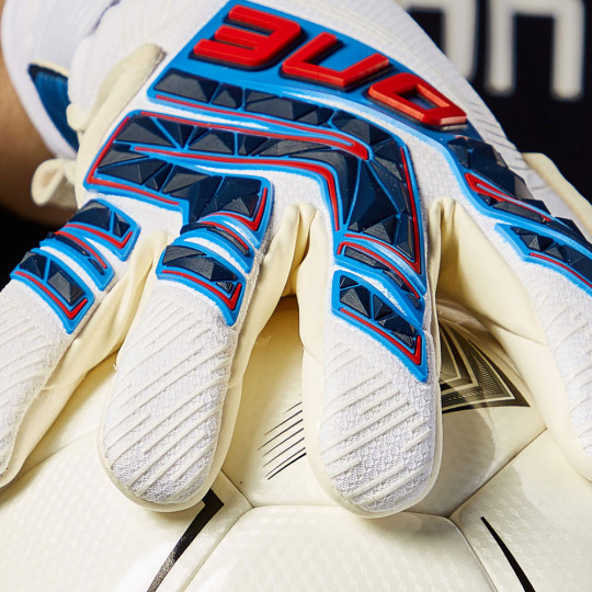 ONE APEX Pro Super Junior Goalkeeper Gloves White/Blue/Red