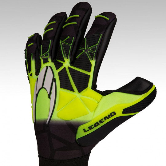 HO Soccer Legend Ultimate Roll/Negative Goalkeeper Gloves Black/Lime G