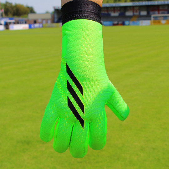 adidas X GL League Goalkeeper Gloves Hi-Vi Green/Black Game Data Pack
