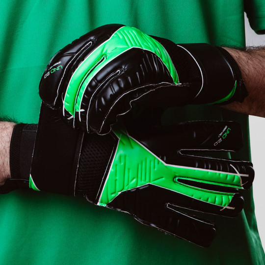 AB1 UNO 2.0 GREEN VOLT Finger Protection Goalkeeper Gloves BLACK/GREEN