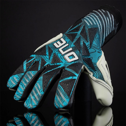 ONE GEO 3.0 Entity Aqua Junior Goalkeeper Gloves Black/Blue