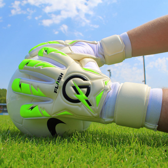 Keeper iD goalPROOF Flash Negative Junior Goalkeeper Gloves White/Volt