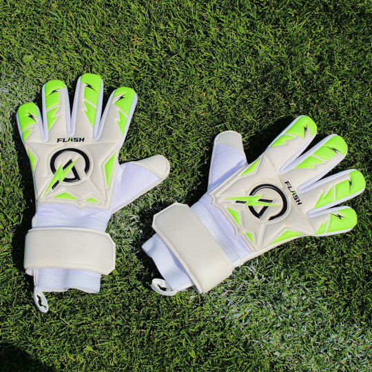 Keeper iD goalPROOF Flash Negative Junior Goalkeeper Gloves White/Volt