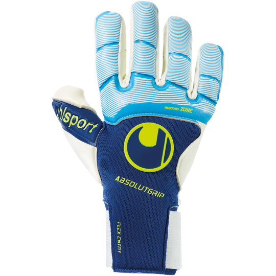 Uhlsport Absolutgrip Tight HN Goalkeeper Gloves Cyan Blue/Yellow