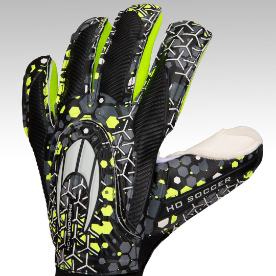 HO Soccer Clone Rokkakkei Junior Goalkeeper Gloves Black/Lime Green