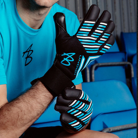  AB156 AB1 Undici 2.0.1 Nero Lite Goalkeeper Gloves Black/Cyan 
