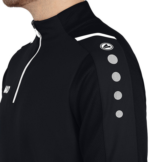  8621-802 JAKO Challenge 1/4 Zip Top (Black/White) 