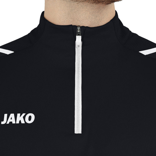  8621-802J JAKO Challenge 1/4 Zip Junior Top (Black/White) 
