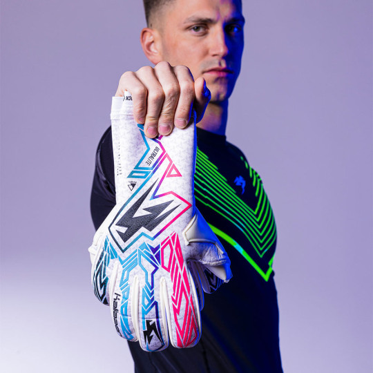 Kaliaaer ULTRA Lite Veloz X Negative Junior Goalkeeper Gloves Cyan/Neo