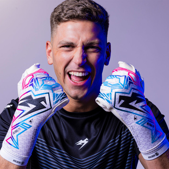 Kaliaaer ULTRA Lite Veloz X Negative Junior Goalkeeper Gloves Cyan/Neo