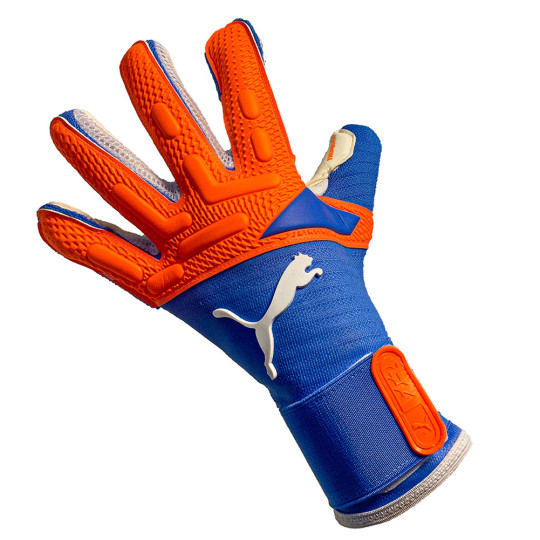 Puma FUTURE Pro Hybrid Goalkeeper Gloves Ultra Orange Blue Glimmer