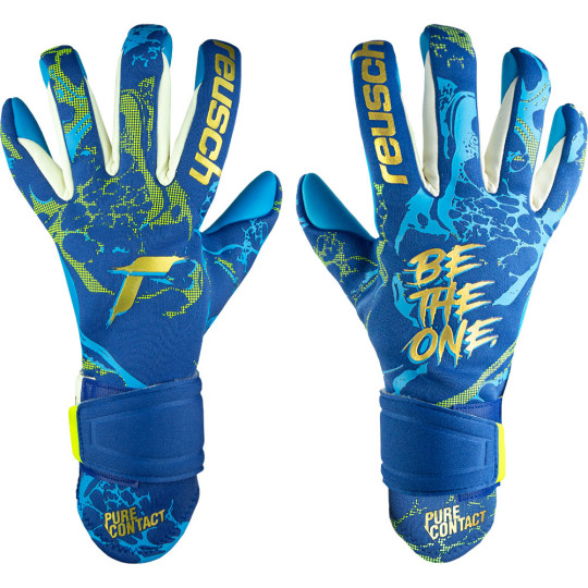 Reusch Pure Contact Aqua Goalkeeper Gloves True Blue/Gold/Aqua Blue