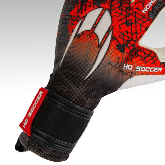 HO Soccer PHENOMENON PRO 1V Roll Finger Goalkeeper Gloves Black/Red 