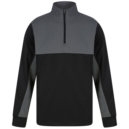  LV875 Keeper iD Junior GK Pro 1/4 Zip Track Top Black/Grey 