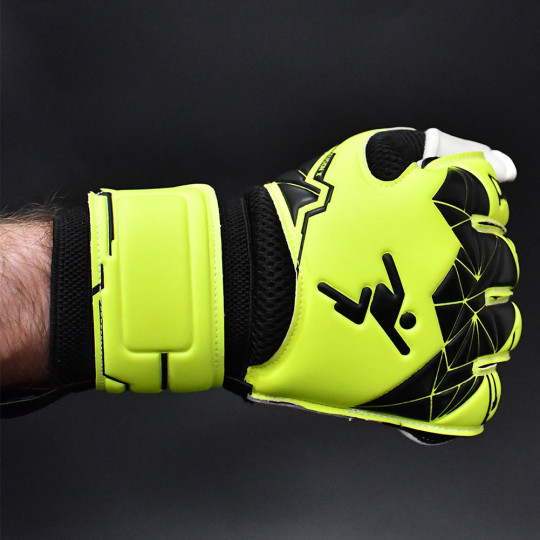 Precision Fusion X Flat Cut Essential Goalkeeper Gloves Fluo Yellow