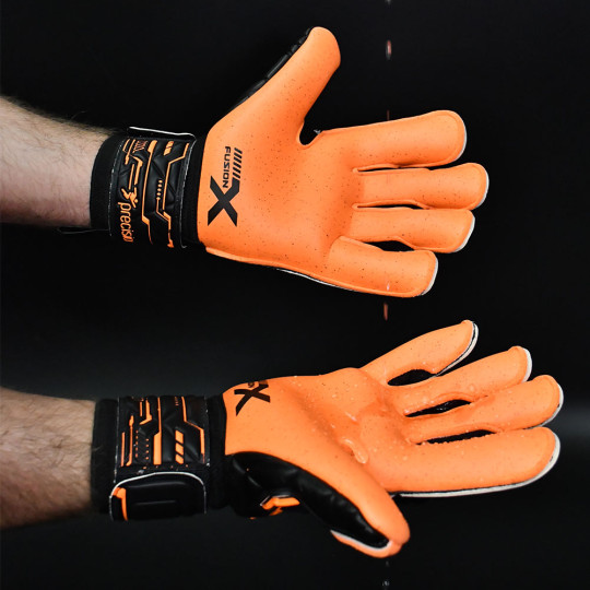 Precision Fusion X Pro Surround Quartz Goalkeeper Gloves Black/Fluo Or