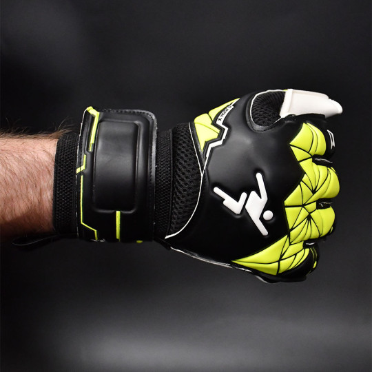 Precision Fusion X Flat Cut Finger Protect Junior Goalkeeper Gloves Bl