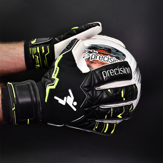 Precision Fusion X Pro Roll Finger Giga Junior Goalkeeper Gloves Black