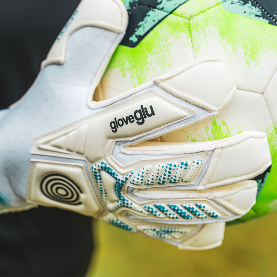 Gloveglu s:PIRIT gloveglu original Junior Goalkeeper Gloves white/cyan