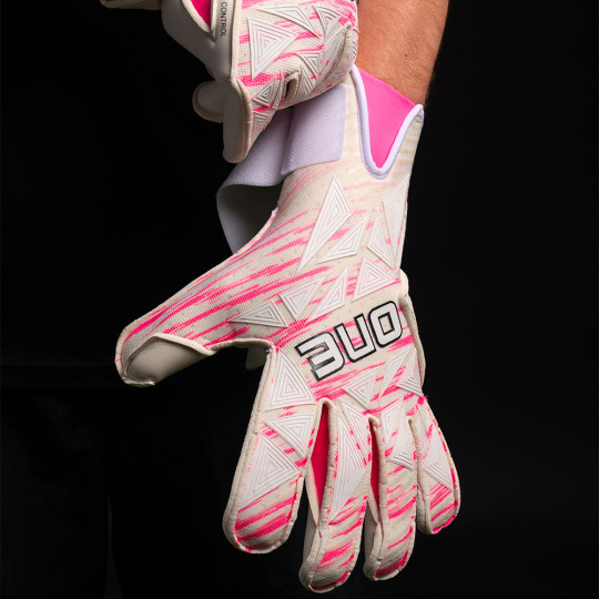 ONE GEO 3.0 Amped Junior Goalkeeper Gloves White/Pink